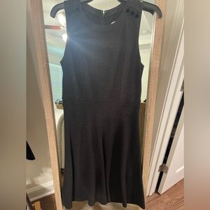 Loft Charcoal dress with button detailing on the shoulders